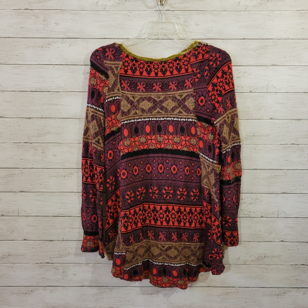Free People World Traveler Alpaca Blend Embroidered Boho Pullover Sweater Knit M - Picture 7 of 11